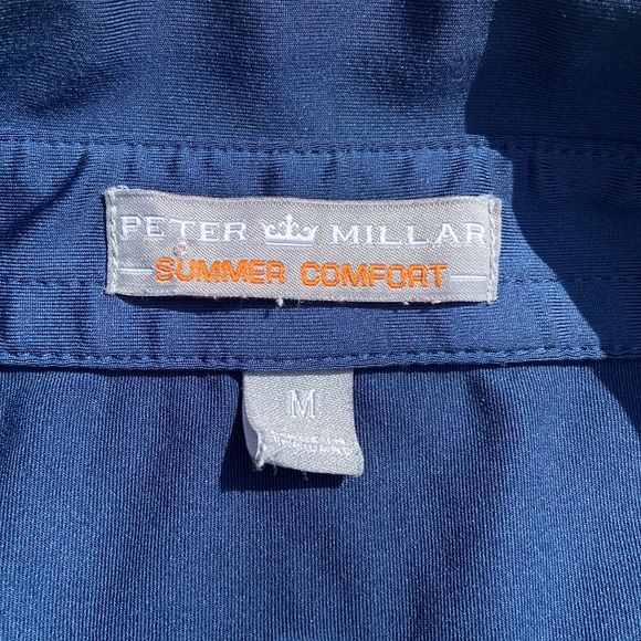 Peter Millar Polo Size Medium Blue Summer Comfort Golf Outdoor Comfy - Picture 3 of 7